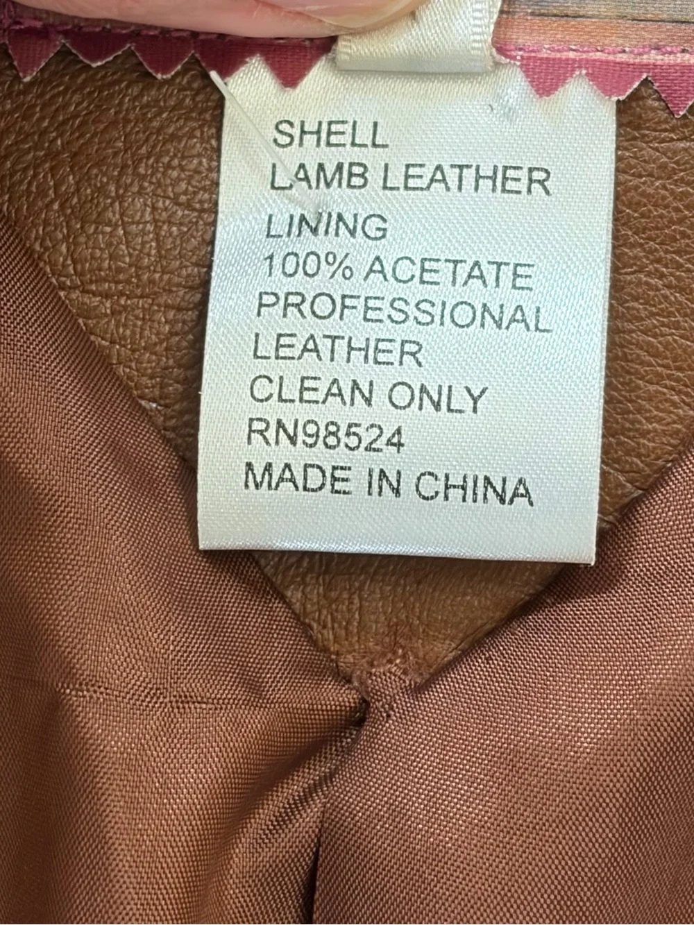 Vintage Y2K Zelda Cognac Lamb Leather Jacket Utility Pocket Boho Size 8 - Picture 7 of 7